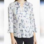 Vince  Lotus Print Pleated Blouse 3xl Photo 1
