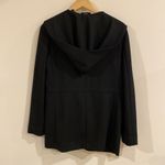 Theory Small Black Hooded Drape Jacket Blazer Double Knit Jersey Luxury Photo 3