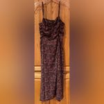 Urban Outfitters  Veronica Ruched Geo Print Midi Dress in Red Multi Size‎ Large Photo 4