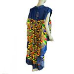 LOOK AT ME HIGH LOW COLORFUL COTTON TUNIC TOP NWT (3X) Blue Photo 3