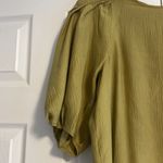 Calypso St. Barth  Women’s Olive Green Puffy Sleeve Blouse Photo 2
