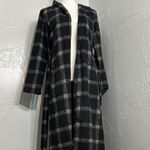 Elegant Black and Gray Plaid Women's Pea Coat Photo 6