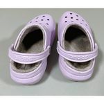 Crocs Classic Purple Lavender Pastel Fur Lined Slip-On Clogs Mules Slippers Slides Shoes Size 8 π Photo 4
