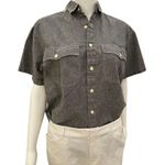 Vintage 1980s JG Hook Grey Denim Short Sleeve Top Medium Gray Photo 4