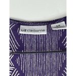 Liz Claiborne Purple Diamond Print Open Front Kimono Short Sleeve Top S/M Photo 3
