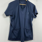 Womans Fit Scrubs Evrpur Large Navy Short Sleeve Top V Neck Blue Photo 0