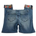 Driftwood  Jackie Crop Embroidered Floral Cuffed Jeans Medium Wash Size 26 Photo 1