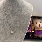 925 silver Plated Lock Chain Necklace Photo 1