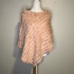 Black Rivet  light pink rabbit fur poncho Photo 1