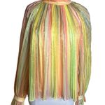 Hunter Bell NWT  Savannah Pleated Mock Neck Long Blouson Sleeves Top Pastel Photo 3
