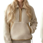 Coach  Sherpa Pullover Jacket Cream Tan NWT $598 Size Large  F300 Photo 0
