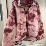 Old Navy Pink Tie Dye Teddy Bear Sherpa Cozy Pullover Zippered Collar Size XL Photo 2