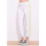 Sundry Women's White Fleece Yellow Reflective Striped Sweatpants Size 3 NEW Photo 1