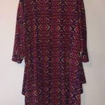 LuLaRoe Lindsay Cardigan Open Front Pink w/ Colorful Geometric Pattern Sz L EUC Photo 8