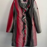 NEW Escada Sport Pink Grey Ruffles Puffer Trench Coat Jacket 38 8 Size undefined Photo 0