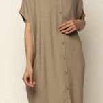 Oak + Fort  Tan V Neck Shirt Dress Photo 0