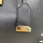 Trina Turk Purse Handbag Satchel Bag Solid Black Noir Floral Lining NWT Photo 2