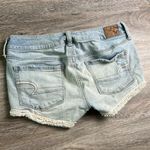 American Eagle  Outfitters Shortie Stretch Light Wash Denim Short Shorts Size 2 Photo 9