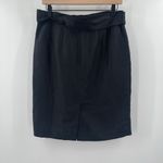 Loft ANN TAYLOR Skirt Size 4 Linen Blend Black Tie Belt Business Casual Office Photo 1