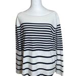 Chico's Navy White Stripe Sweater Size 3 (XL) Nautical Coastal Beach Office Photo 0