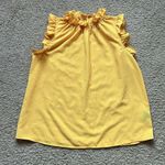 Who What Wear Yellow Ruffle Sleeveless Blouse Photo 1