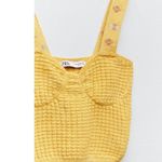 ZARA  Yellow Floral Embroidered Crochet Knit Sleeveless Crop Corset Bustier Top S Photo 9