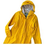 L.L. BEAN Mid Length Hooded Rain Jacket Yellow Size L Photo 2