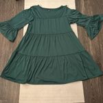 Agnes & Dora Holiday Babydoll Dress Emerald XS Flounce Sleeves Boho Festival Photo 8