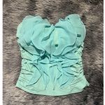 Body Central  ~Size Medium Junior's ~ Teal Crop Top ~ Padded Ruffles Zips Up Back Photo 0