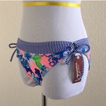Arizona Jeans Pink Lemonade Stripe Floral Side Tie Bikini Bottom Photo 1