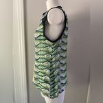 Nicole Miller Atelier Green Yellow Unique Sleeveless Muscle Floral Blouse S Photo 2