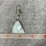 Mother of Pearl Triangle Drop Dangle Earrings White Photo 6