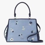 Kate Spade Authentic floral Thick Canvas/pebbled leather 3 compart. Satch/crosby Photo 2