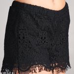 Black Lace Lined Shorts Coverup Medium Photo 4