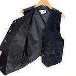 BB Dakota Vintage Y2K black suede leather vest with button front and pockets Photo 2
