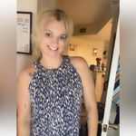 Christina B Teal Floral Tank Top Blue Size L Photo 12