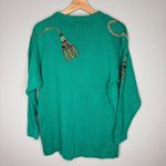 VTG Victoria Harbour Green Beaded Tassel Holiday Sweater Womens M Christmas Glam Size M Photo 6