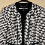 White House | Black Market Women’s Houndstooth Black White 7/8 Sleeve Blazer Photo 1