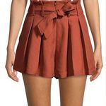 Sandro Paris Eddi Rustic Paperbag Pleated Shorts in Wine size 42 US 10 NWT Photo 0