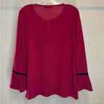 August Silk  women’s Velvet Applique Casual long sleeve Top w/Flutter cuffs|Sz:M Photo 4