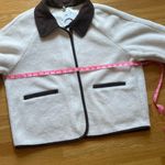 Commence Commense Sherpa Zip Jacket w/ Brown Corduroy Collar | Size L | Cream Fleece | NWT Cozy Preppy Look Photo 4
