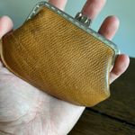 Vintage Leather coin purse small change pouch with kiss lock mini cute Orange Photo 2