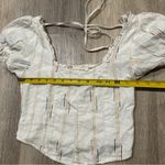 Free People Seratonin Corset Top Shirt Blouse Linen Ivory Combo XS Photo 3
