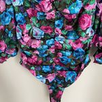 For Love & Lemons NWT Floral Monet Ruched Bodysuit (Small) Photo 4