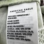 American Eagle Floral Cinched Tank Top Ruffle Ruched V Neck Green Small Photo 3