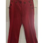 Halogen X Atlantic Pacific Button Detail Red Kick Flair Pants High Rise Sz 12 Photo 1