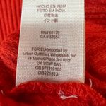 Free People Parisian Nights Top XS Red Orange Ribbed Eyelet Bell Sleeve Bohemian Photo 12