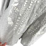 Soft Surroundings  Lacey Embroidered Gray Button-Up Shirt Size Small Photo 7