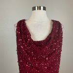 Adrianna Papell Sequined Sleeveless Mini Sheath Party Cocktail Dress Red Size 6 Photo 4