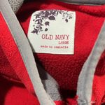 Old Navy  Women's Quarter Zip Fleece Jacket Red w Gray Trim-Large Photo 2
